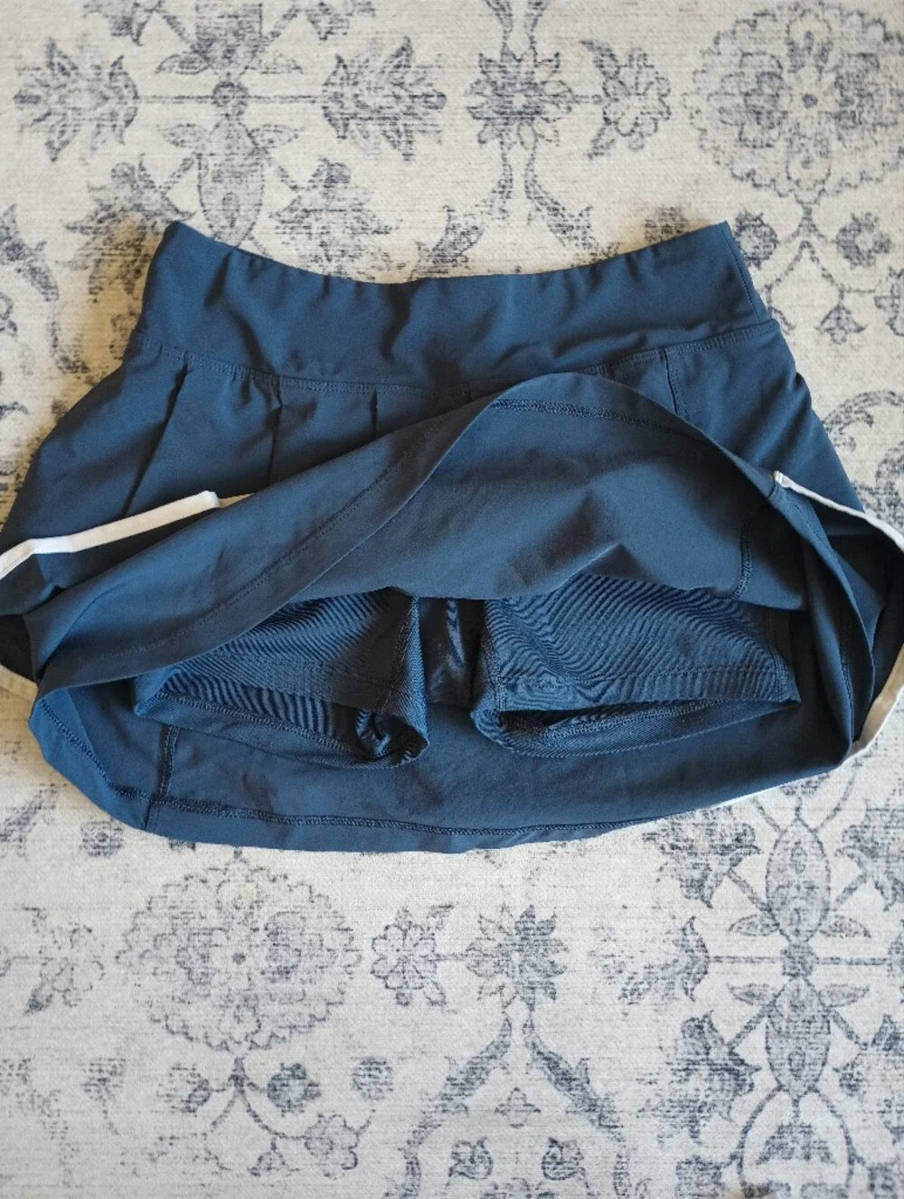 Nike Women's Blue Gray Athletic Tennis Skort with White Trim
